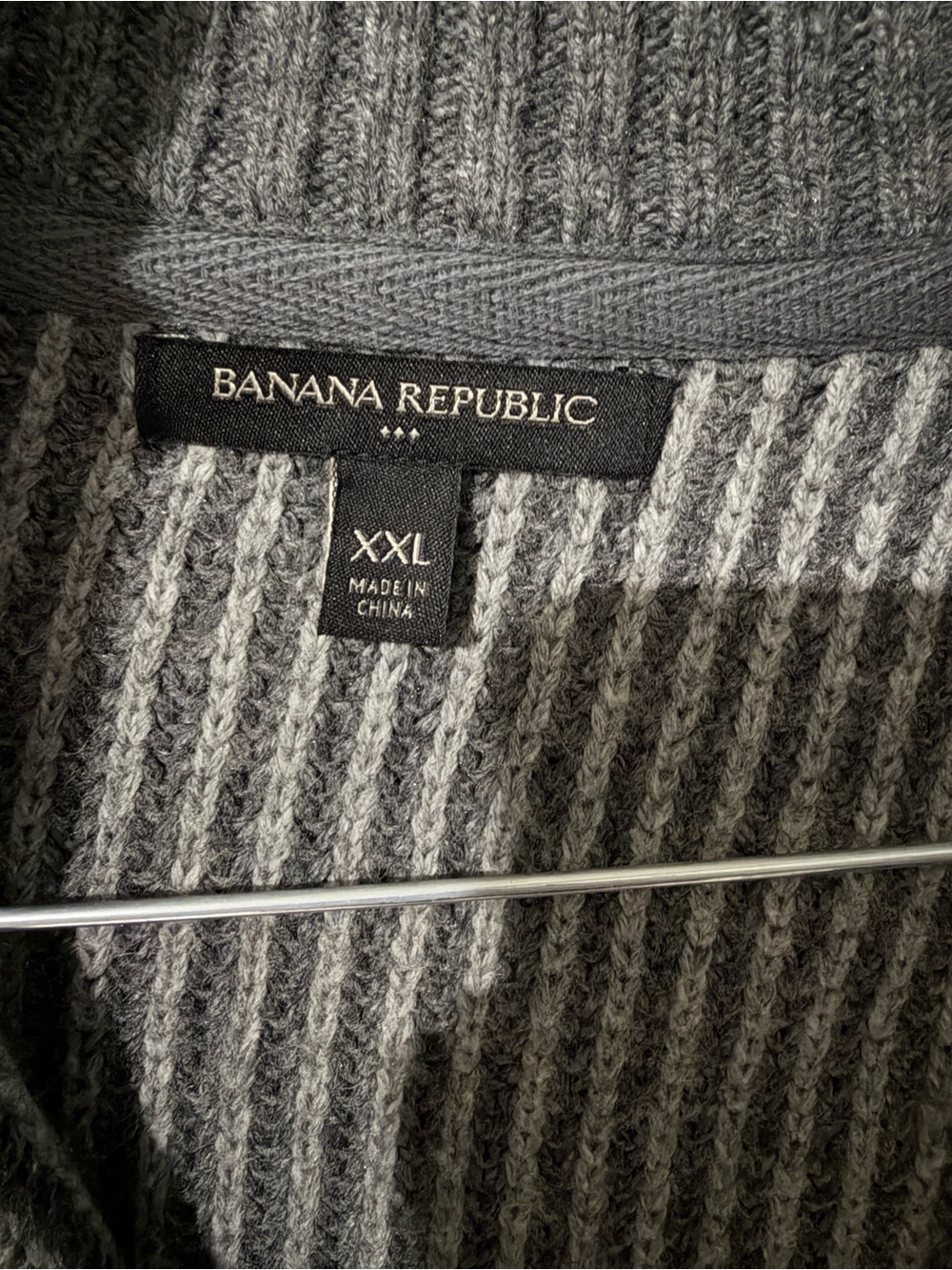 Classic Ribbed Full-Zip Sweater- Gray - Picture 2 of 2